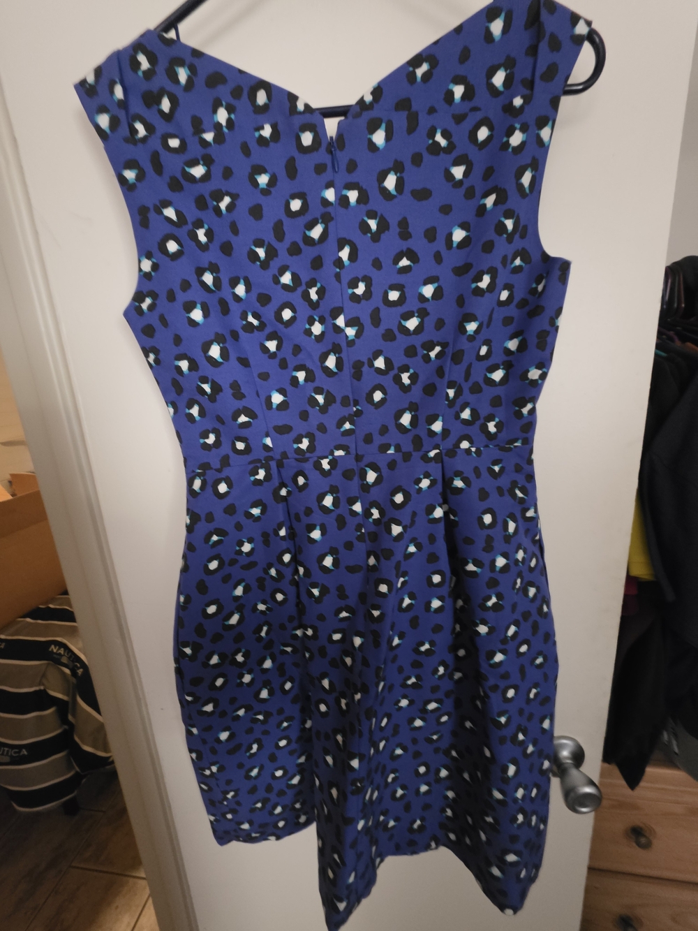 kate spade Cyber Cheetah Dawson Cobalt Blue Print Fit & Flare Dress Size 4